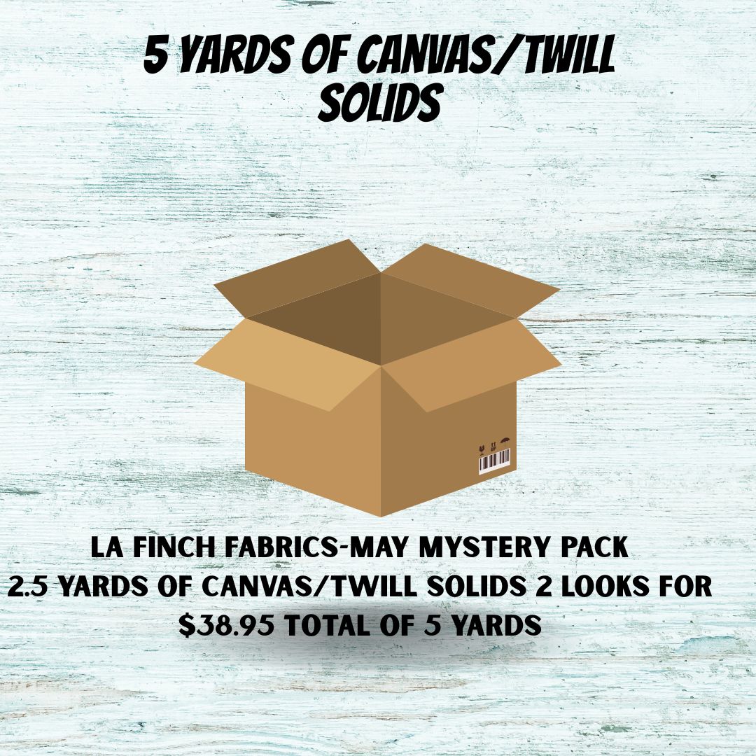 May Mystery Pack: 5 yards of Canvas/ Twill  Solid Wovens ( 2.5 yard cuts)- Assorted