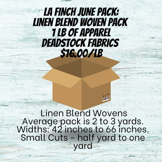 June Mystery Box: 1 LB of Linen Blend Designer Deadstock Wovens- Mystery Pack