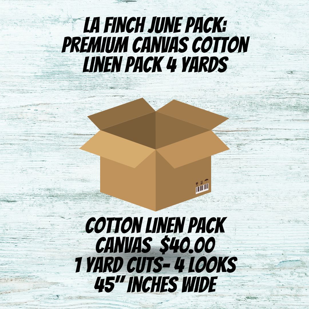 June Mystery Pack:  4 yards of Premium Cotton Linen Canvas Case Pack- Assorted ( 1 yard cuts)
