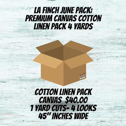 June Mystery Pack:  4 yards of Premium Cotton Linen Canvas Case Pack- Assorted ( 1 yard cuts)