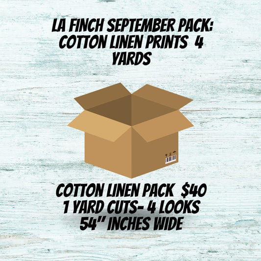 Pre-Order: September Anniversary Promo: 4 yards of Cotton Linen Prints( 1 yard cuts)-Mystery Pack