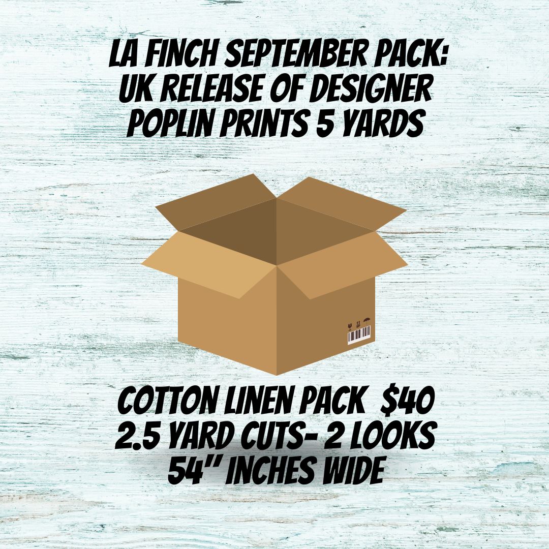 Pre-Order: September Anniversary Promo: 5 yards of Designer UK release of Cotton Poplin Prints( 2.5 yard cuts)-Mystery Pack