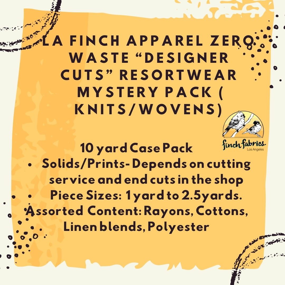 LA Finch Apparel "Designer Cuts " Resortwear Mystery Knits and Woven Case Pack- 10 Yards Total