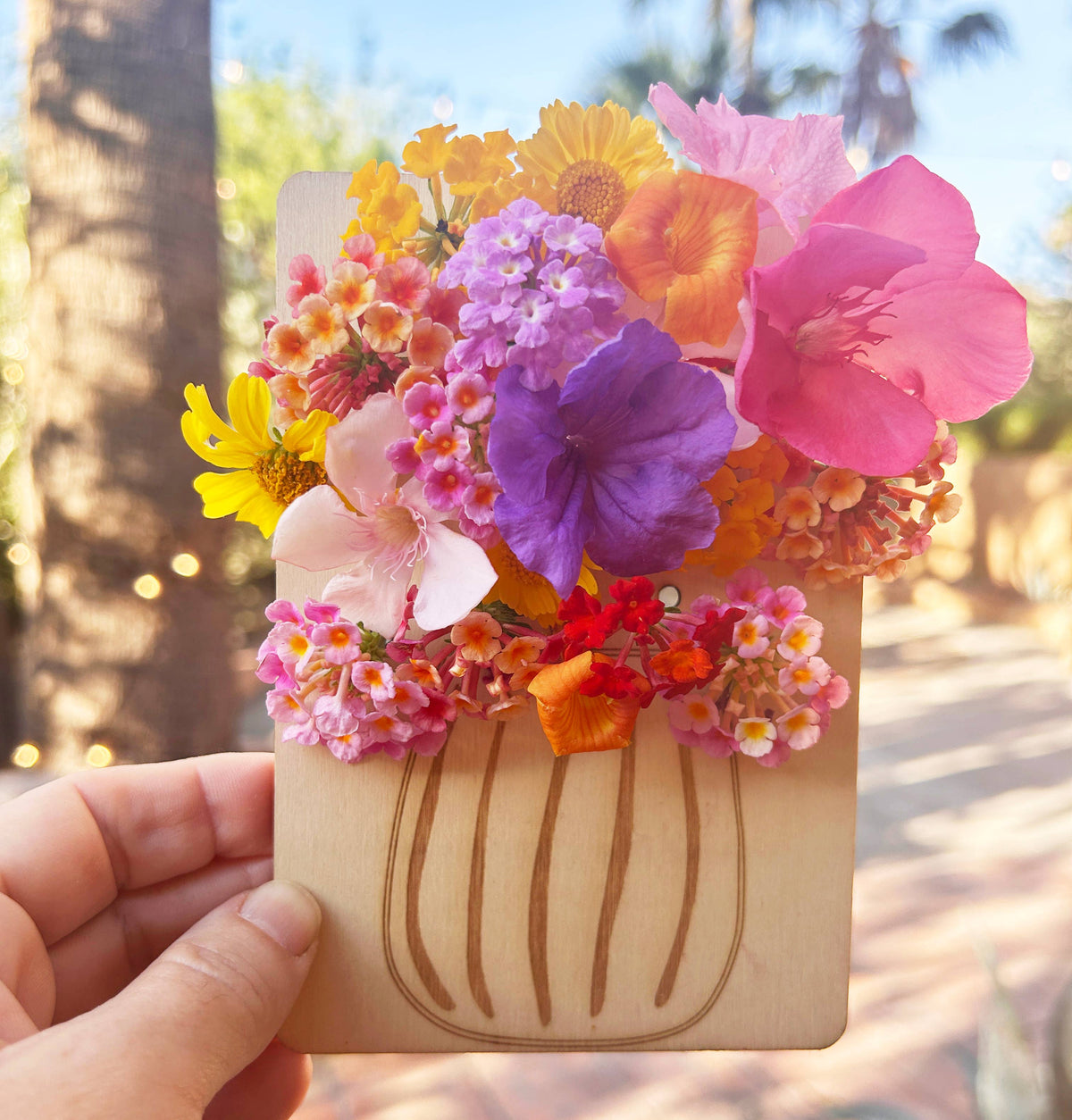 Analog Craft Collection: Nature Walk Bouquet 4"x6" Engraved Flower Board — Kids Outdoor Creative Activity Kit