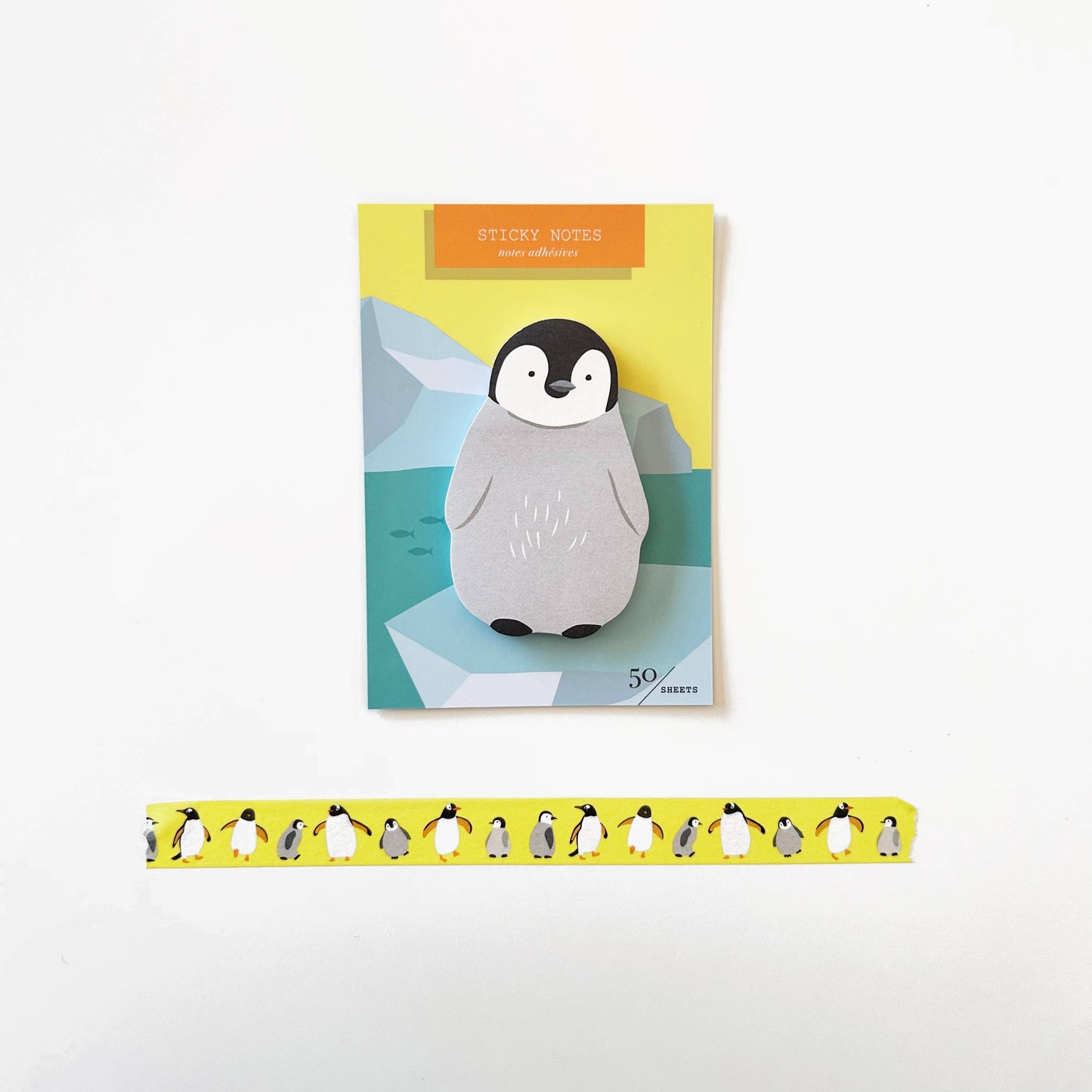 Stationary: Penguin Die Cut Single Sticky Notes-1 pack