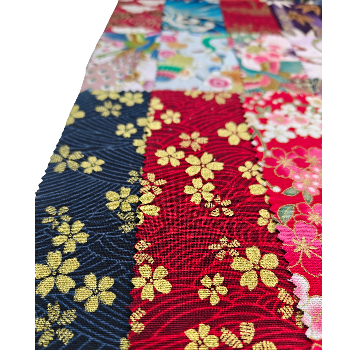 Quilting Fabrics: 40-Piece Cotton 2.5'' x 10'' Mini Strips - Crimson Garden Collection