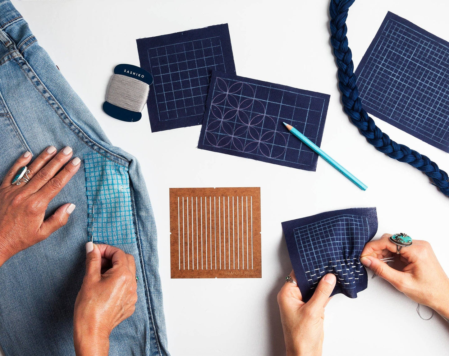 Sashiko and Mending Supplies: Sashiko Grid Stencil, the original ( 5x5)-1 Oil Board Grid Stencil