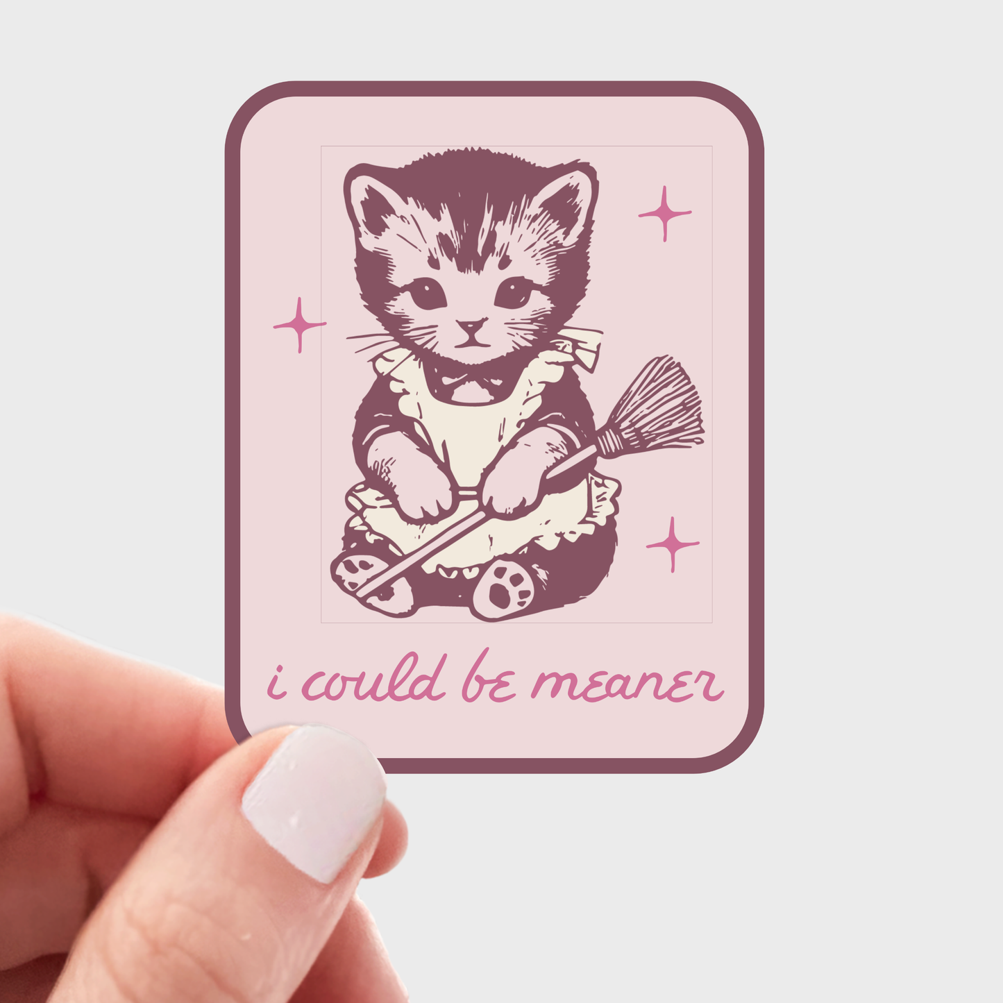 Stickers and Stationary: I Could Be Meaner Domestic Cat Sticker