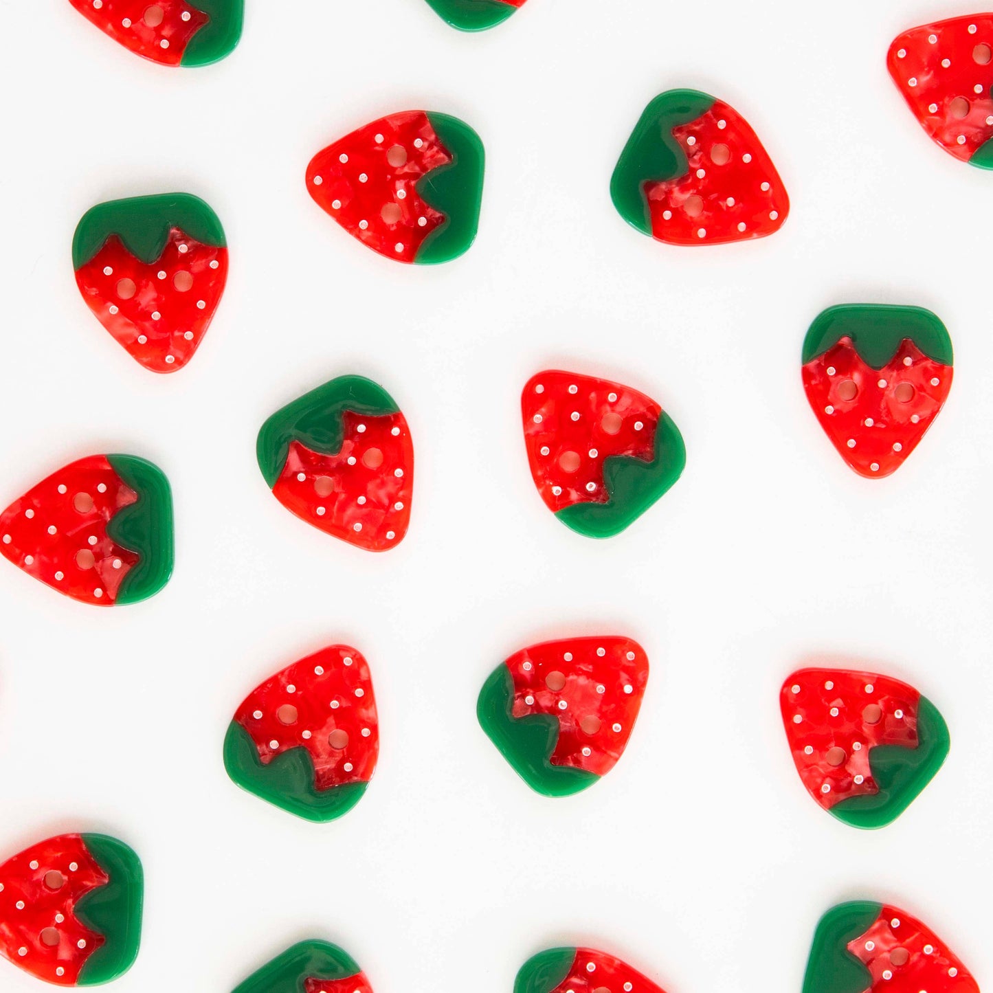 Notions: Sarah Hearts Strawberry Large 1" Buttons - 1 Pack