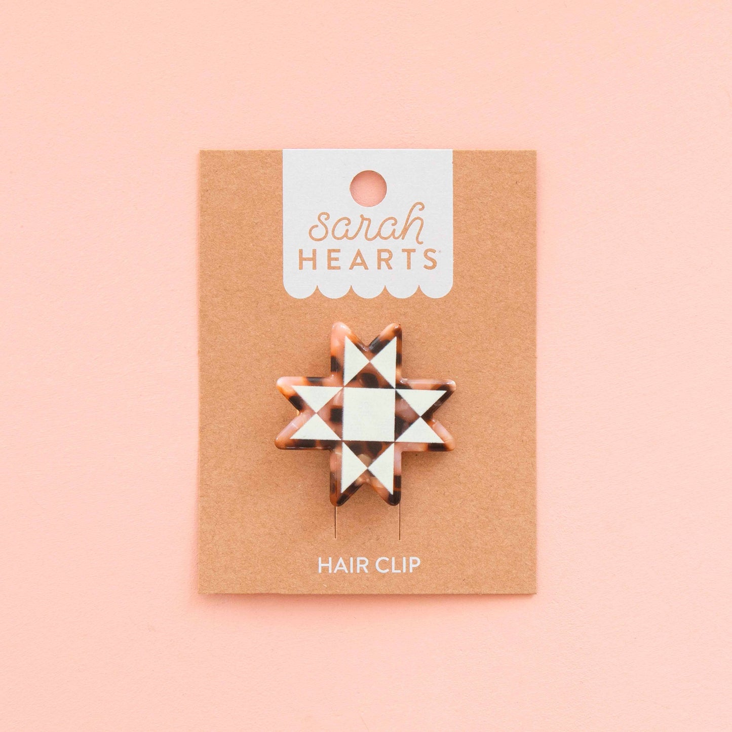 Sarah Hearts Quilt Star Hair Clip -1 Accessory Clip