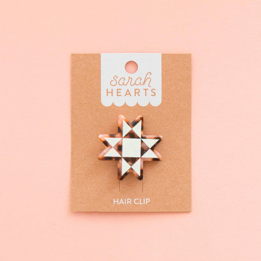 Sarah Hearts Quilt Star Hair Clip -1 Accessory Clip