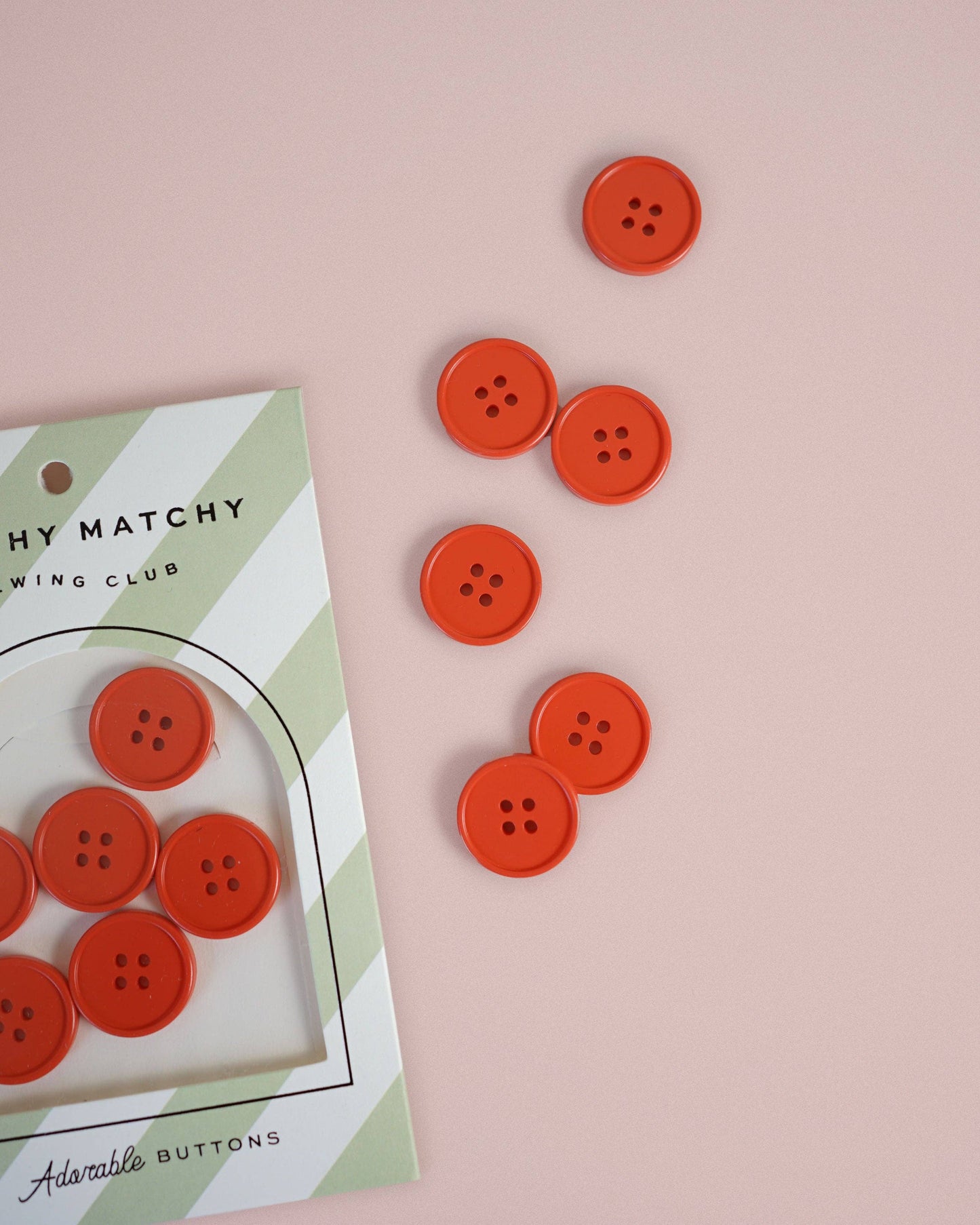 Sewing Notions: Matchy Matchy Sewing Club Tomato Retro Buttons: Set of 6-1 pack