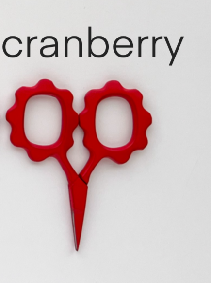 Notion: Matryoshka Doll Shop Small Flower Cranberry  2.5"Tiny Embroidery scissor- 1 scissor