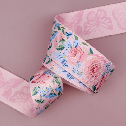Webbing: My Secret Garden - Grandma's Rose Garden WEBBING - 1.5" Inch width - by Stacy Iest Hsu - by the yard