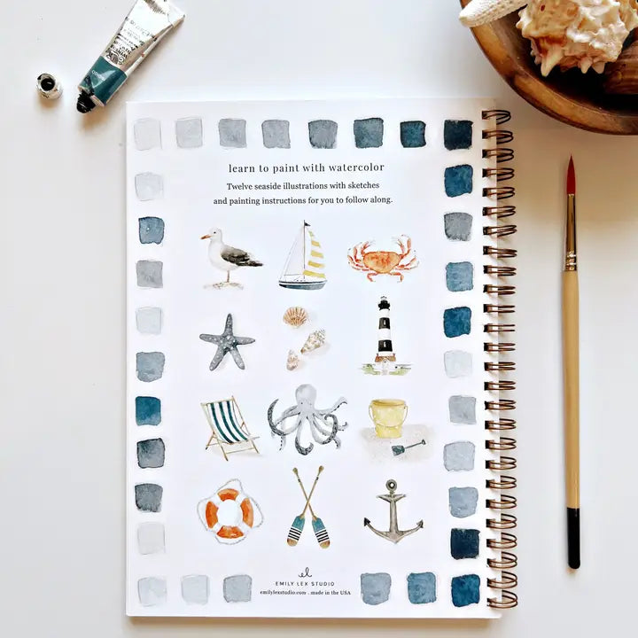 seaside watercolor book