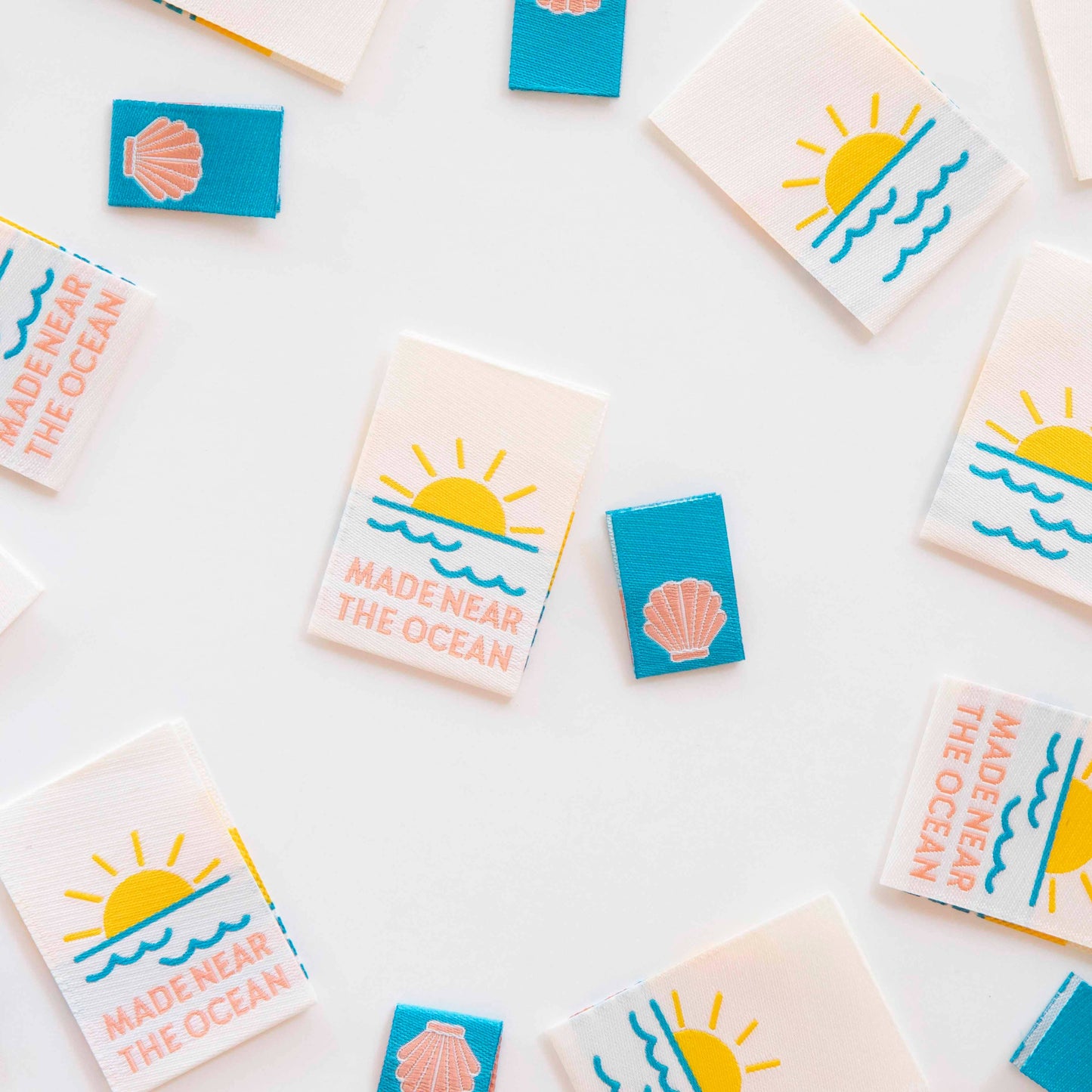 Notions: Sarah Hearts Made Near the Ocean - Sewing Woven Clothing Label Tags-1pack