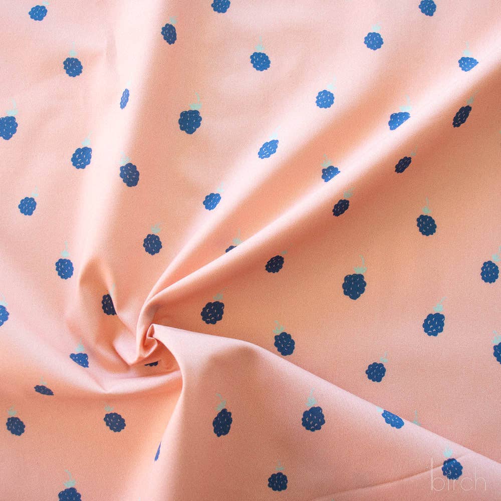 Birch Fabrics: Organic Cotton Blackberries Poplin-by the half yard