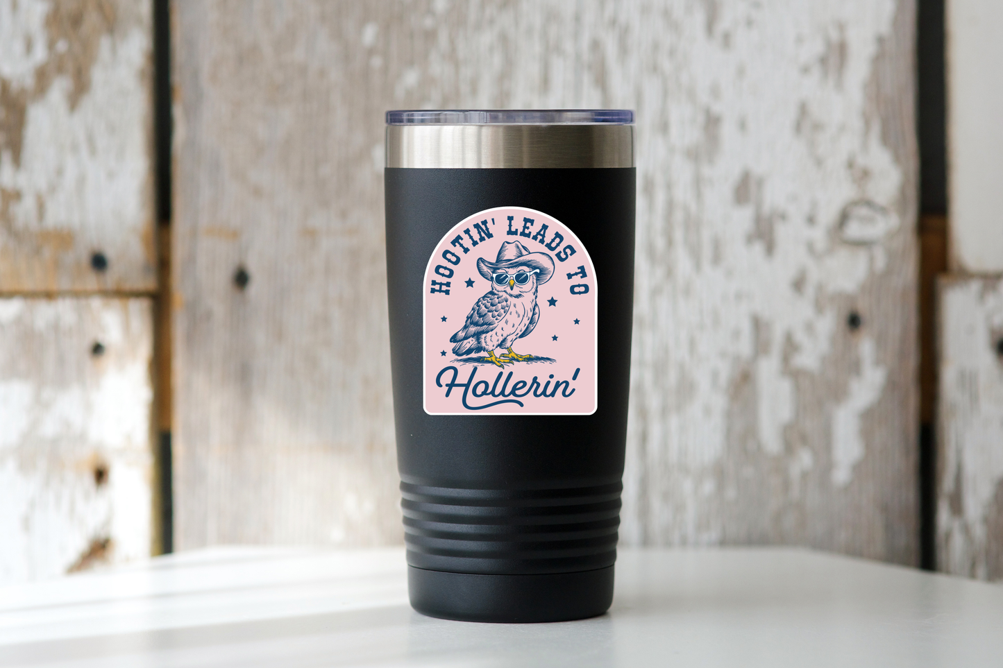 Stickers and Stationery: Hootin' Leads to Hollerin' Cowboy Western Owl Sticker