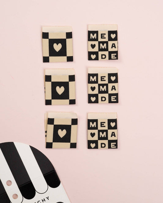 Sewing Labels: Me Made Square Garment Labels: Multi Set of 6- 1 pack