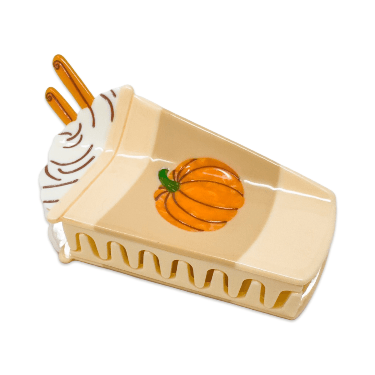 Hair Accessories: Jenny Lemons: Large Pumpkin Spice Latte Hair Claw Clip 4.25"x2"-1 Hair Clip