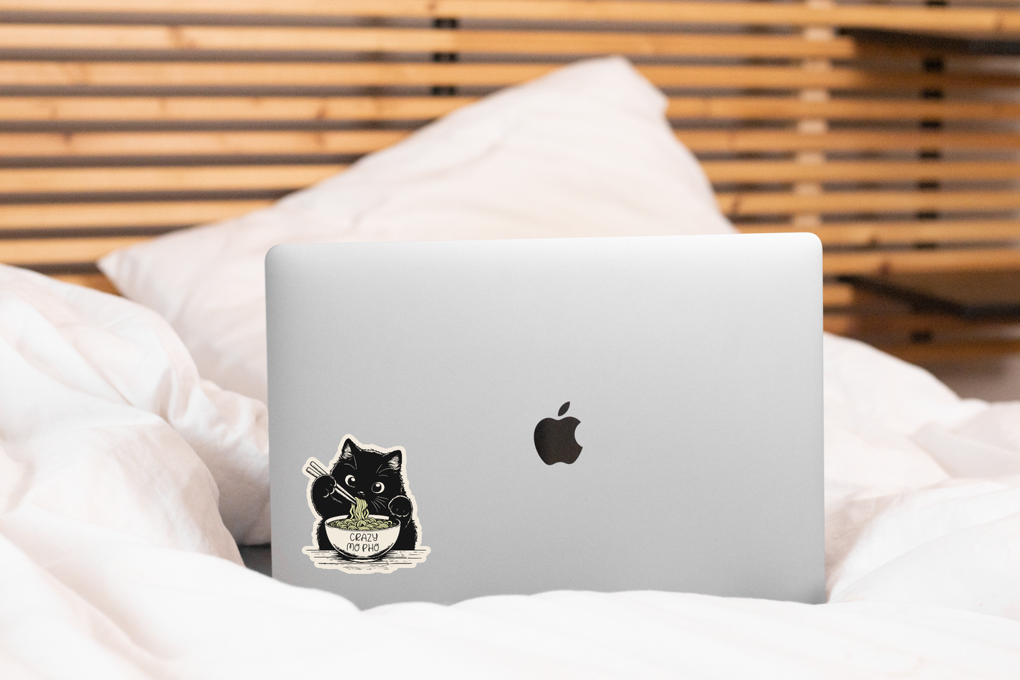 Stickers and Stationery: Crazy Mo Pho Black Cat Sticker