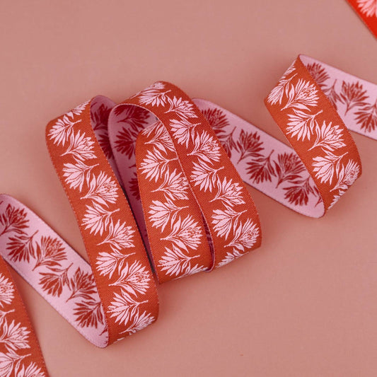 Ribbon: Sunset Cottage - Waterlillies - 7/8"Inch  width - by Stephanie Organes -by the yard