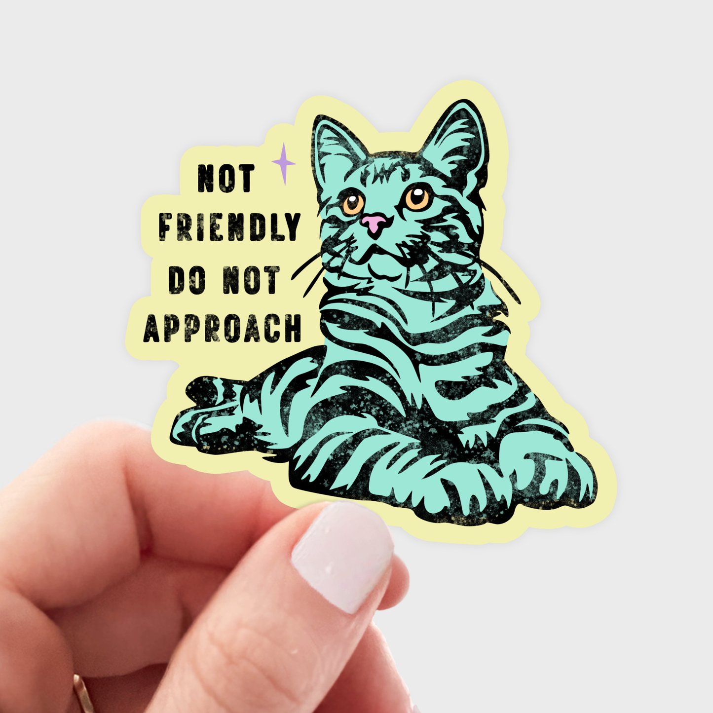 Stickers and  Stationary: Not Friendly Do Not Approach  Cat Sticker
