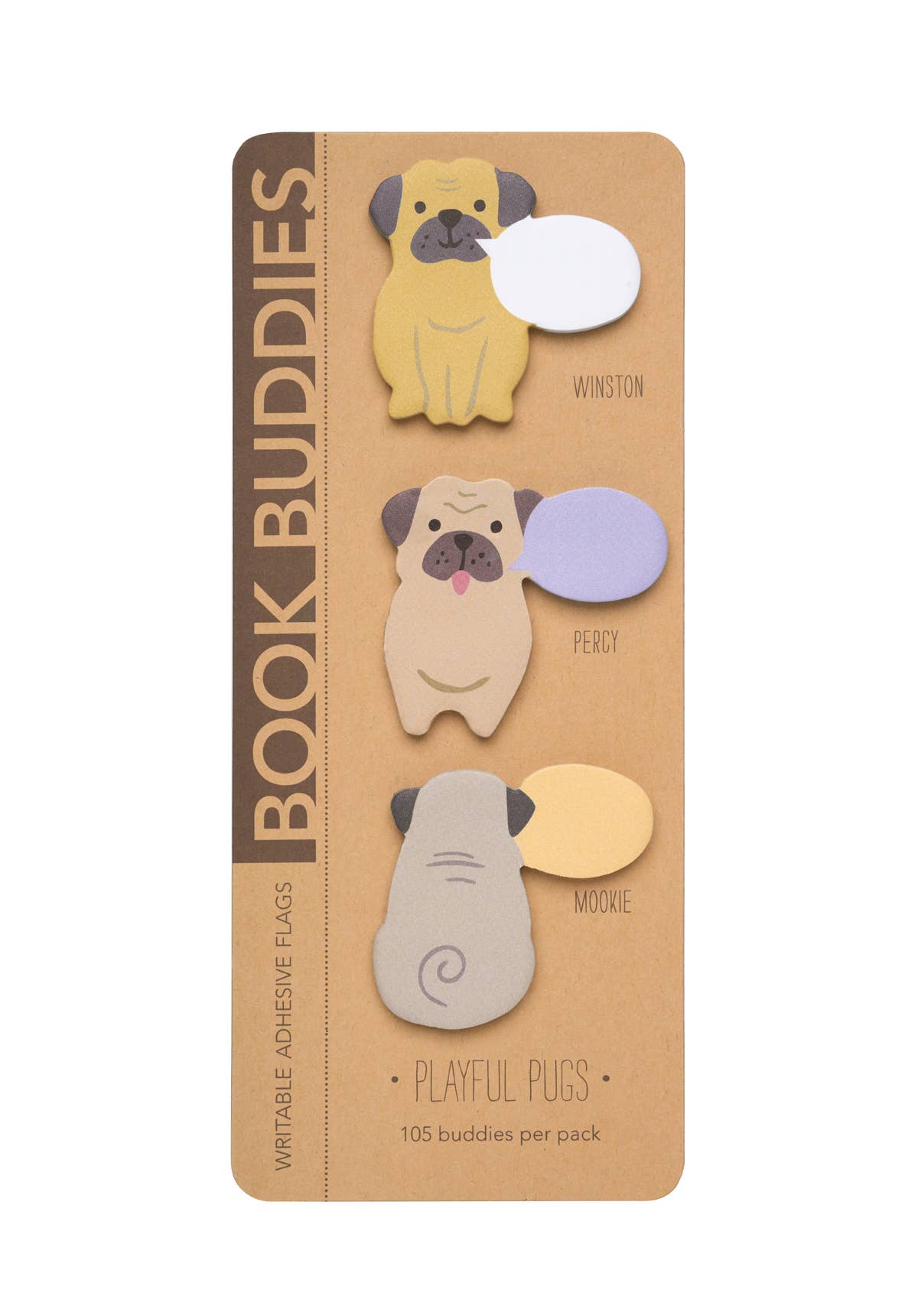 Stationary: Playful Pugs Book Buddies-1 pack