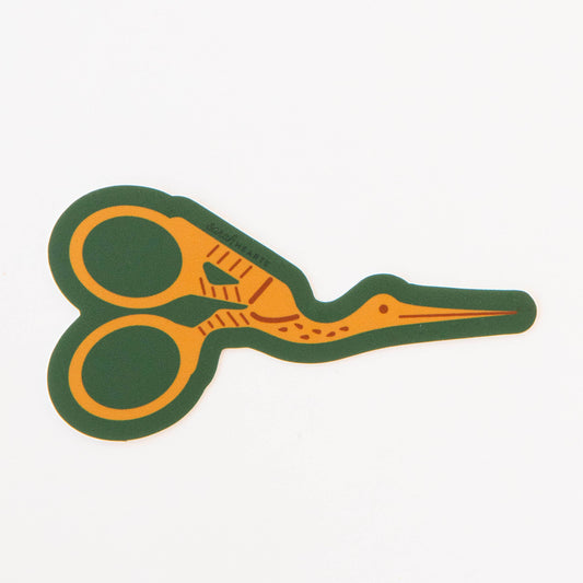 Sticker Sarah Hearts Stork Embroidery Scissor- 1 Vinyl- (3.5"X 1.75")
