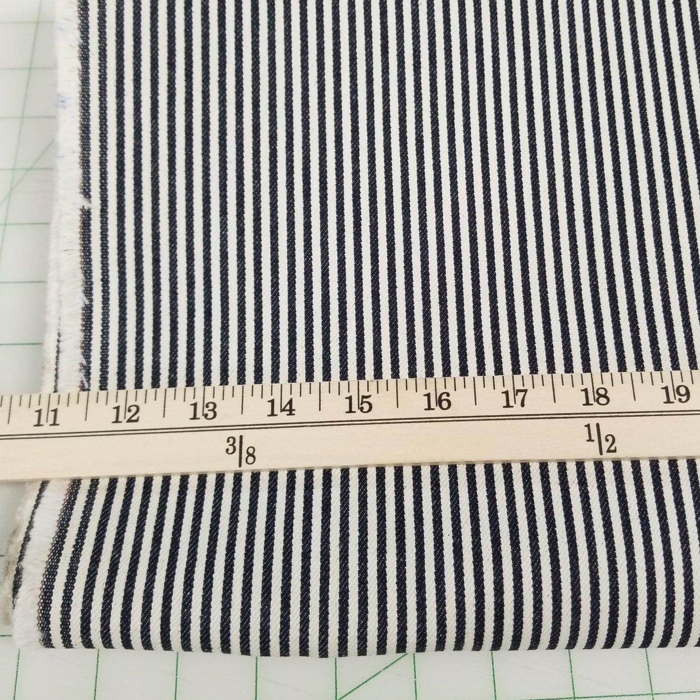 Cone Mills Denim Railroad Vertical Stripe Woven 12 oz - by the yard