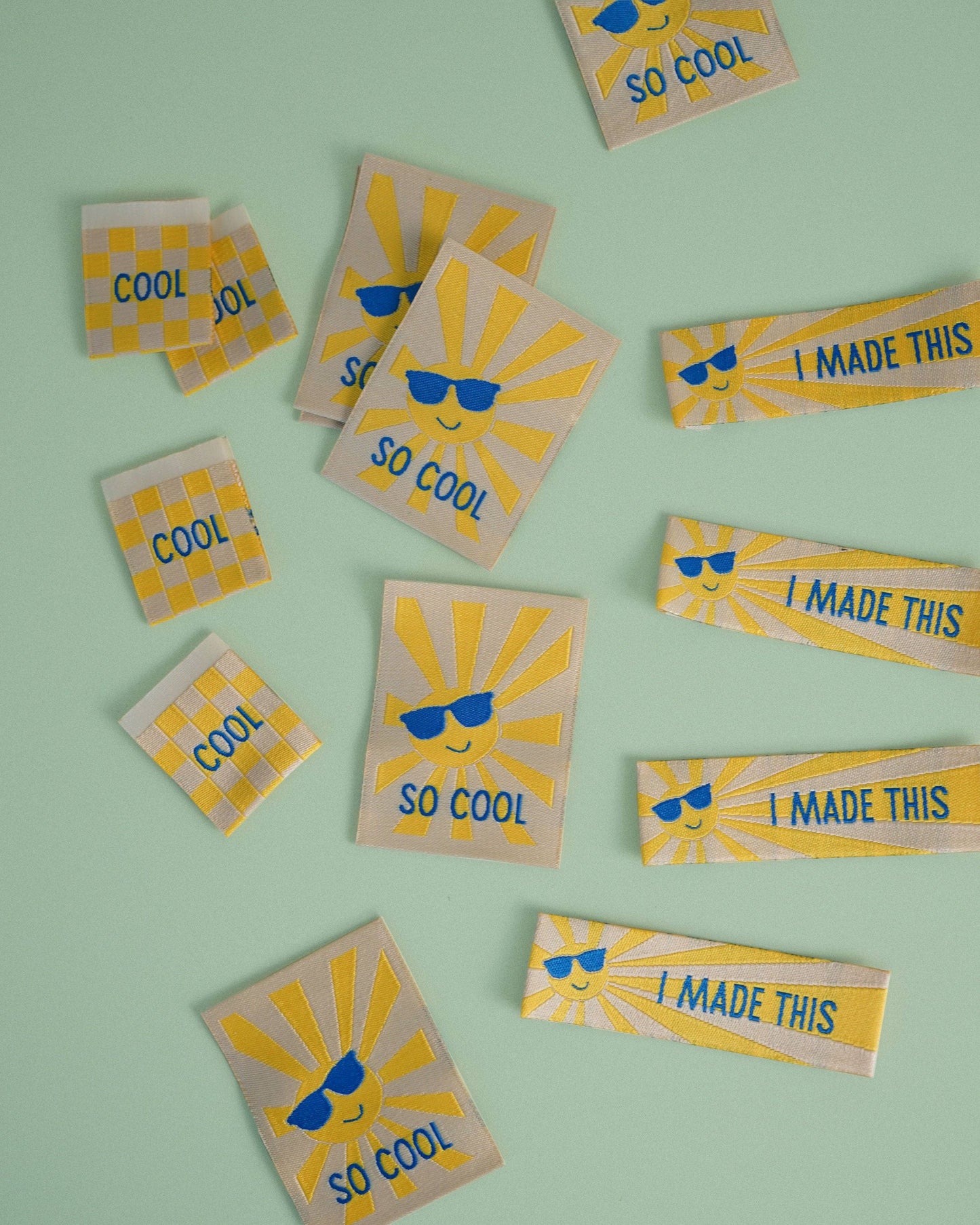 Sewing Labels: So Cool Square and Rectangle Garment Labels: by Matchy Matchy Sewing Club Set of 8-1 Pack