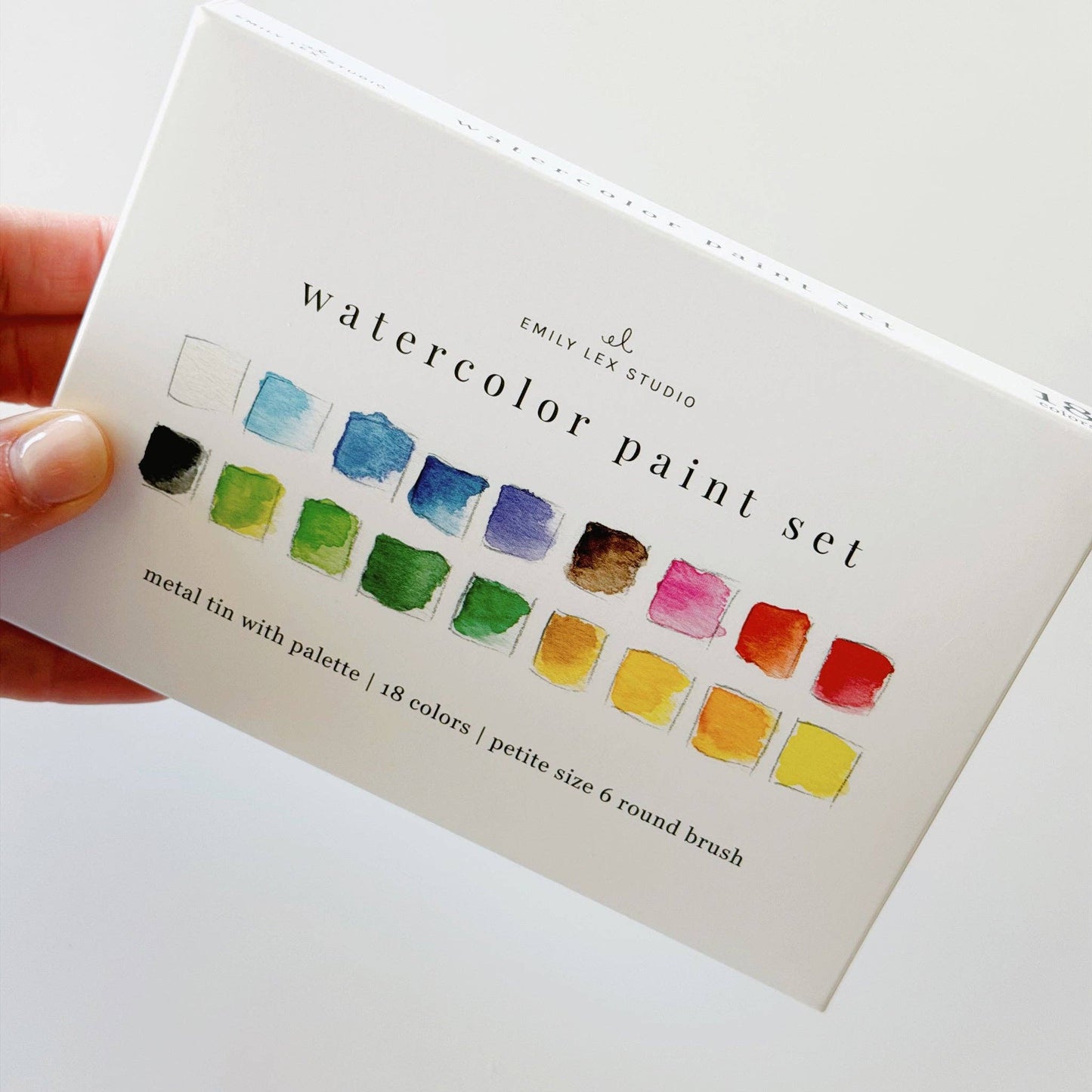 Emily Lex Studio: Watercolor paint set 18 colors with brush-1 Color Box ( Includes size 6 Brush)