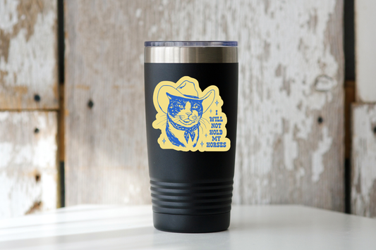 Stickers and Stationary: I Will Not Hold My Horses Cat Cowboy Sticker