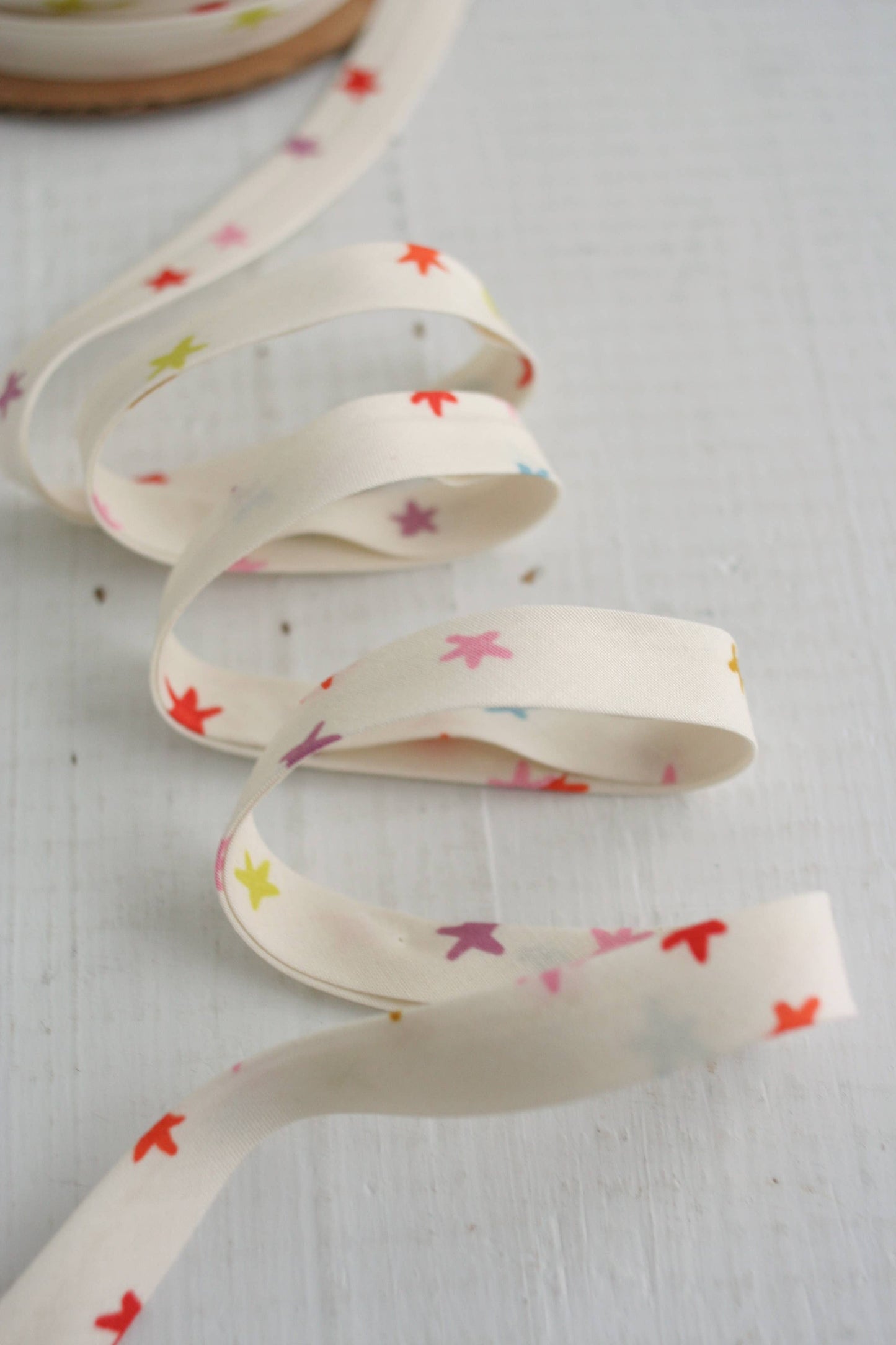 Web Only Sewing Supplies: 1/2" Double Fold Bias Binding - Starry Multi Sewing Notions- Price per yard