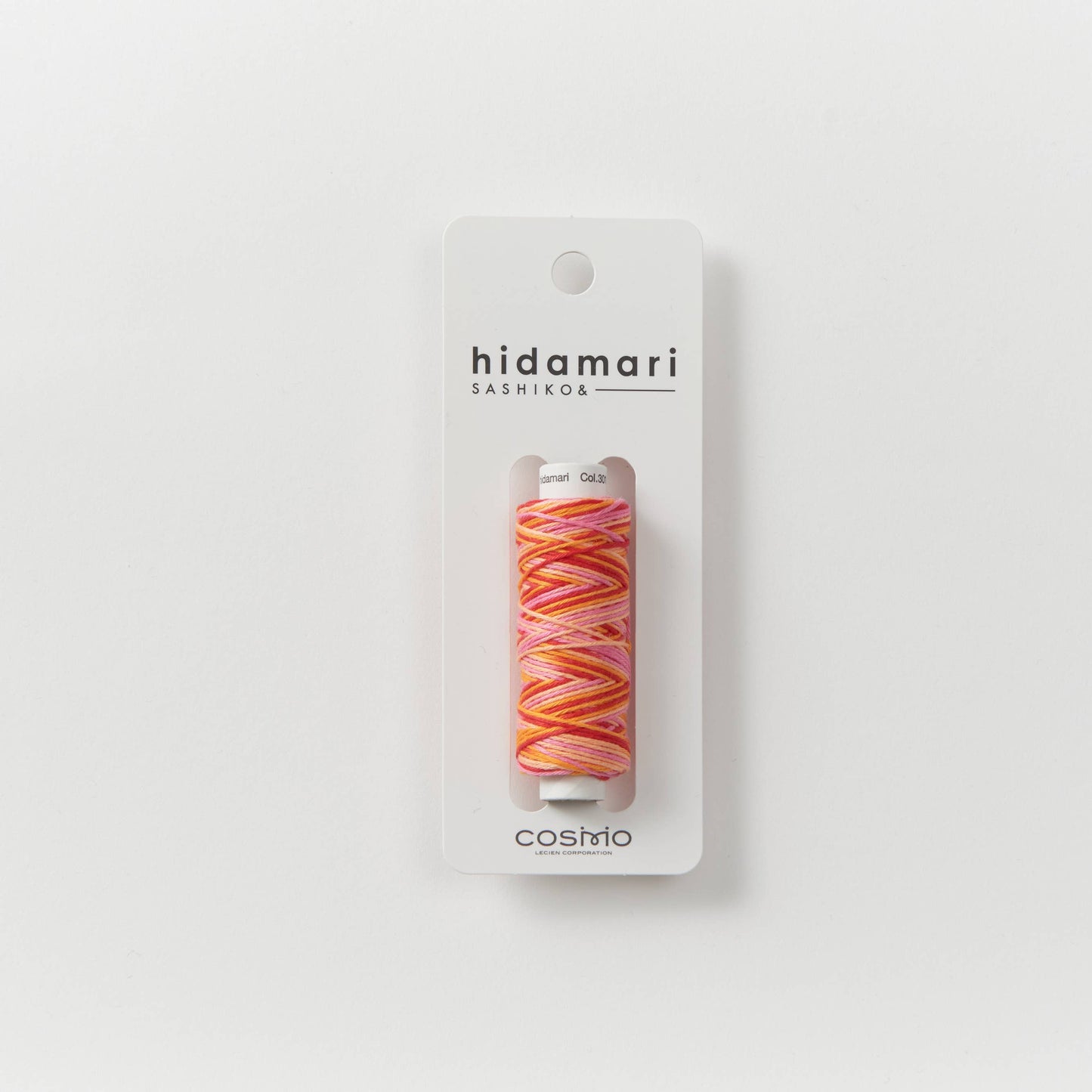 Sashiko and Visible Mending: COSMO Hidamari Sashiko Variegated Cotton Thread  Orange / Red (301)