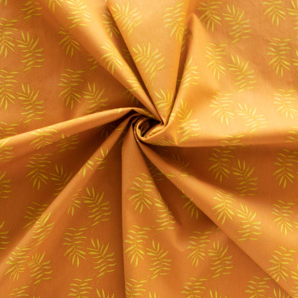 Organic Fabrics: Wild Fond Fronds Meadow 115 gsm Cotton Poplin by Birch Fabrics- by the half yard