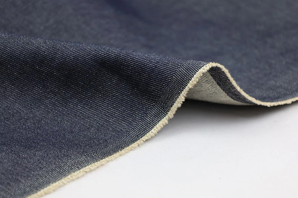 Designer Deadstock Dark Indigo Stretch Denim Woven- by the yard