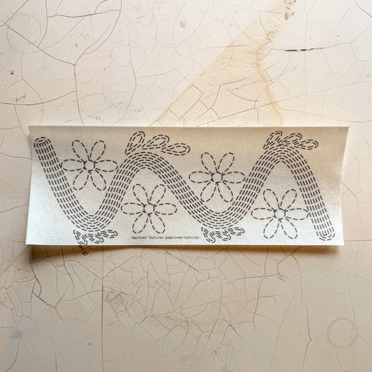 Sashiko and Visible Mending Supplies: Daisies Stick and Stitch  Embellishment Transfer( 3 looks) -1 pack