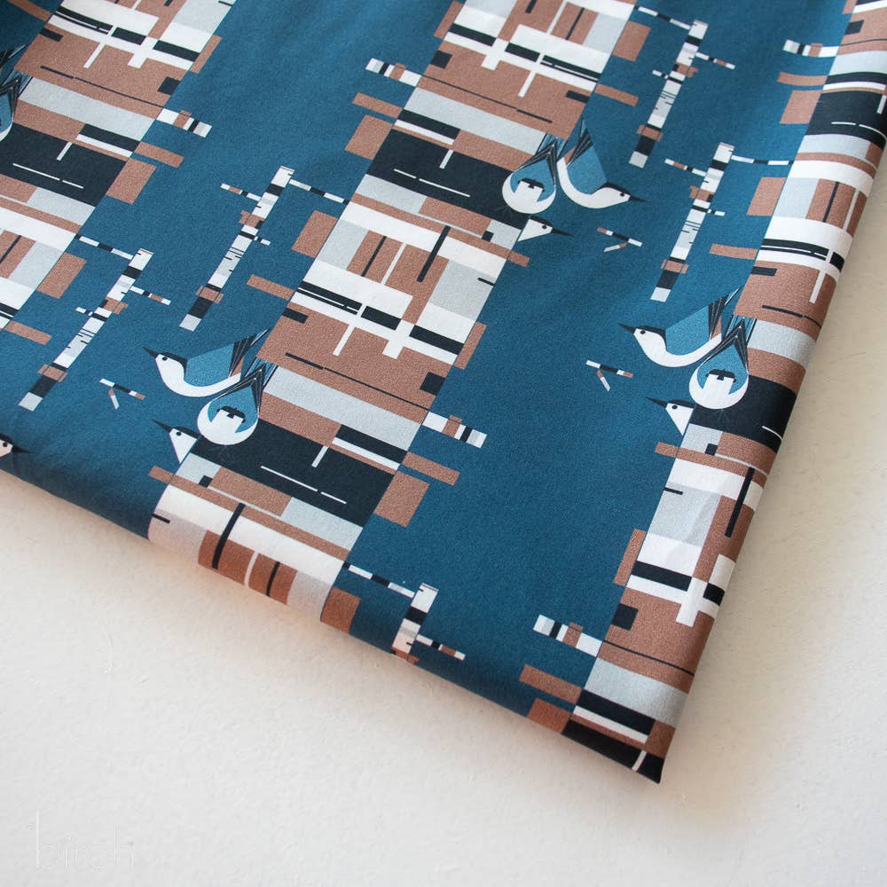 Birch Fabrics: Organic Cotton Poplin 115 GSM Birch Charley Harper -by the half yard
