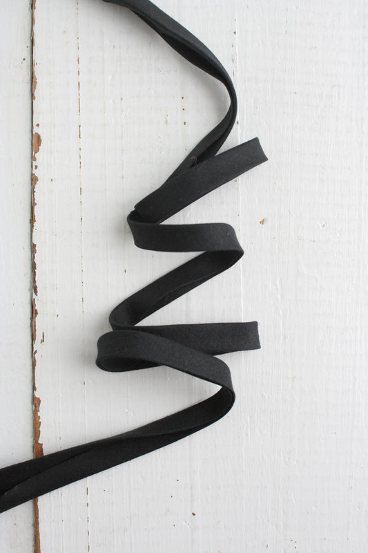 Web Only Sewing Supplies: 1/2" Double Fold Bias Binding - Black 100% Cotton- Price per yard