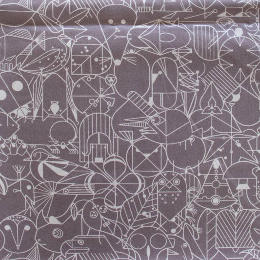 Premium Organic Cotton End Papers Ruffled Feathers Shirting Poplin By Charley Harper for Birch Fabrics Woven- by the half yard
