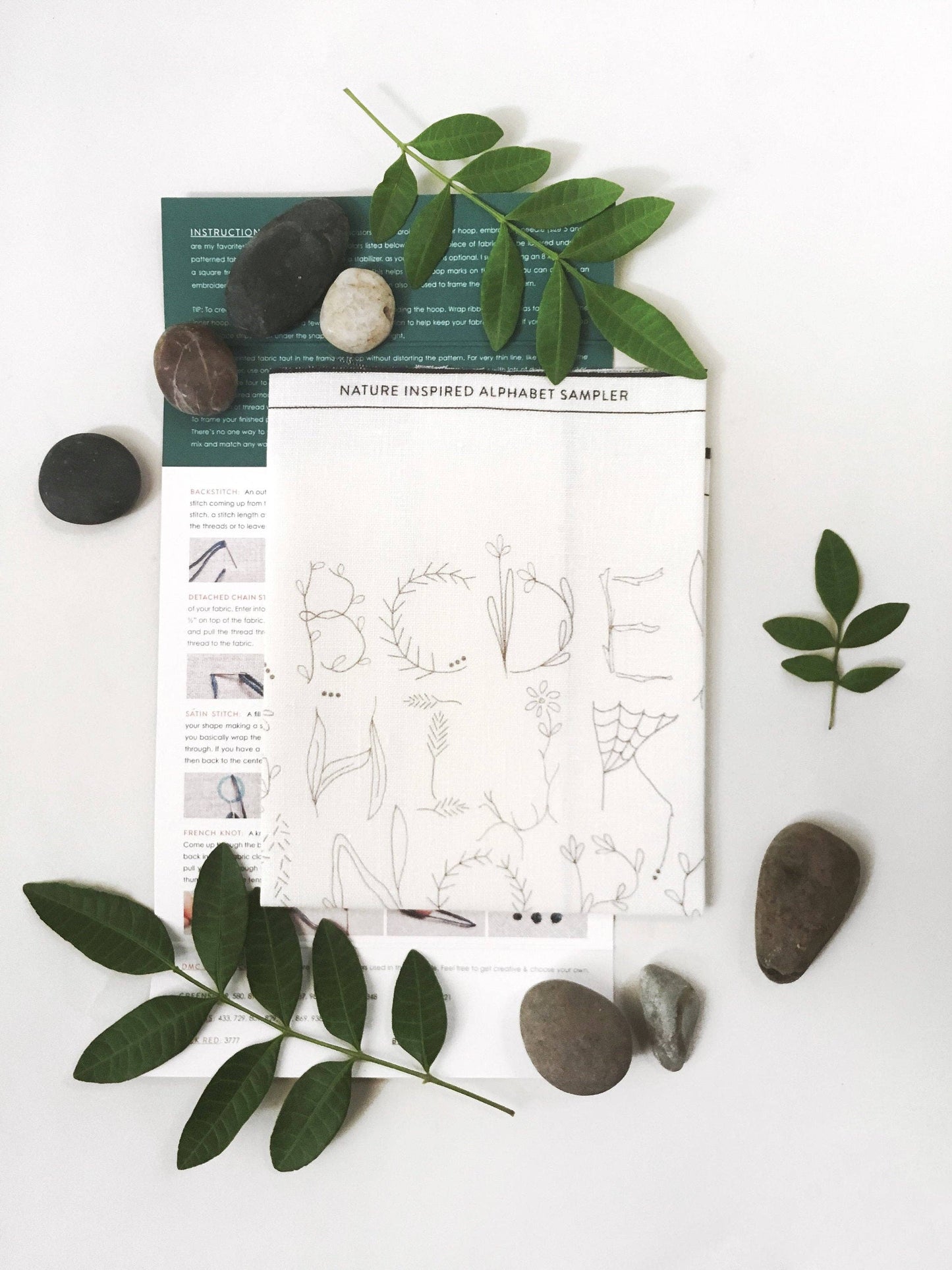 Sashiko and Mending Supplies: Nature Inspired Alphabet Sampler-1 Pack