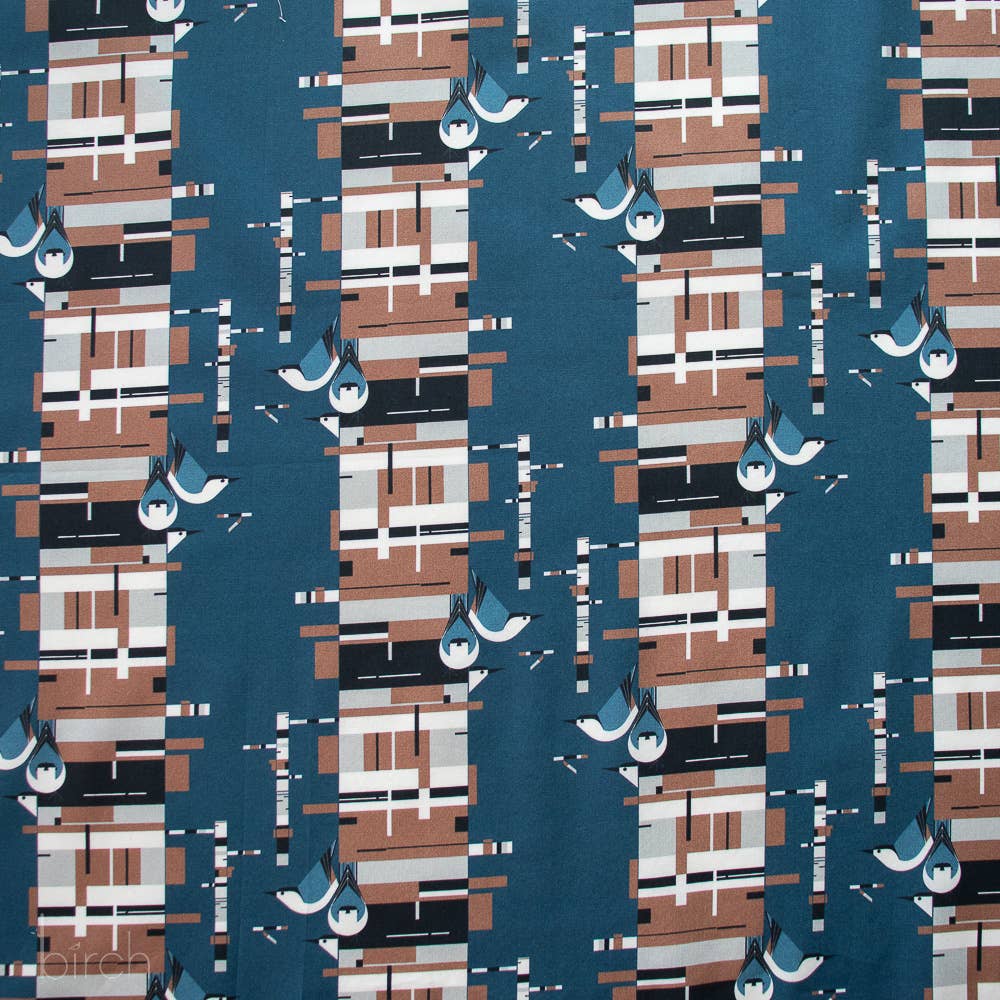 Birch Fabrics: Organic Cotton Poplin 115 GSM Birch Charley Harper -by the half yard