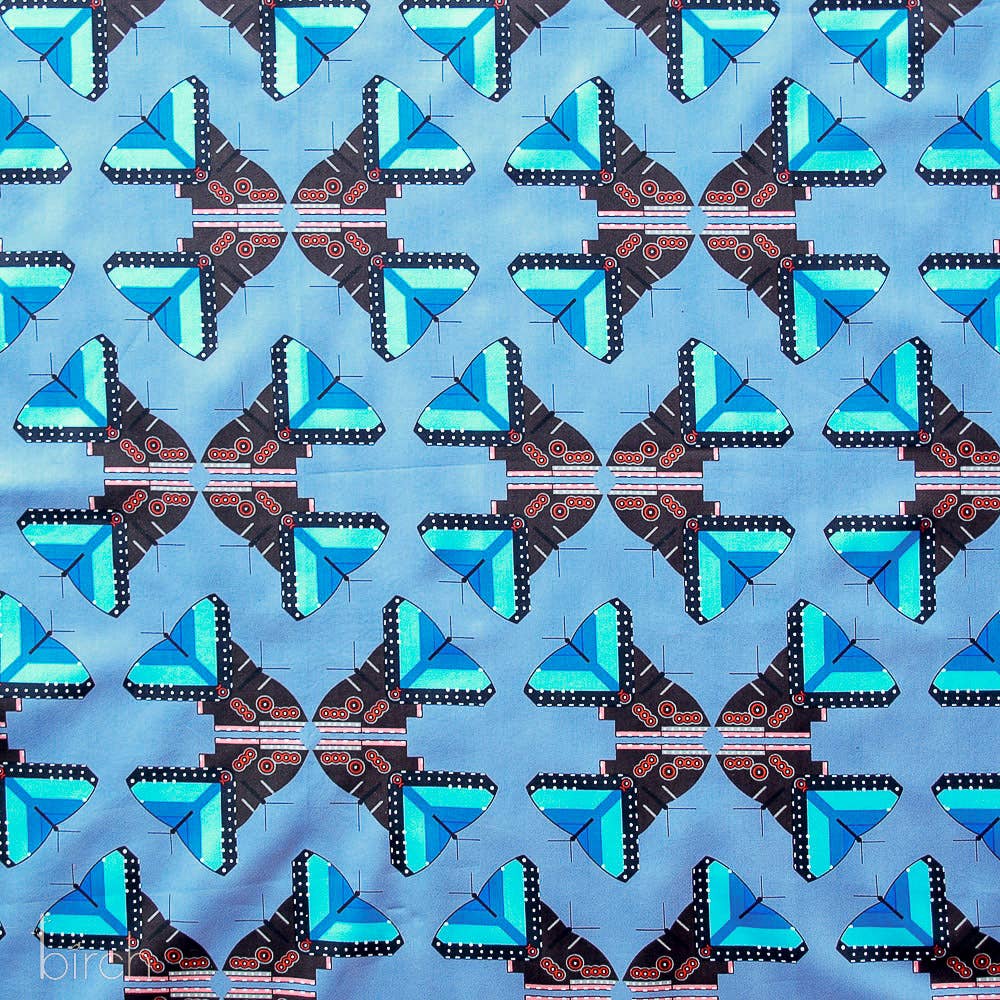 Birch Fabrics: Organic Cotton Poplin 115 GSM Monteverde Butterflies Charley Harper -by the half yard