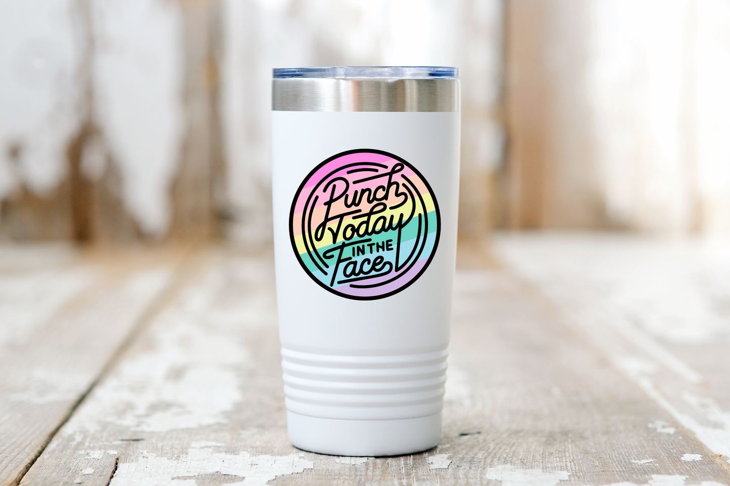 Stickers and Stationery: Punch Today in the Face Sticker -(3”x3”)