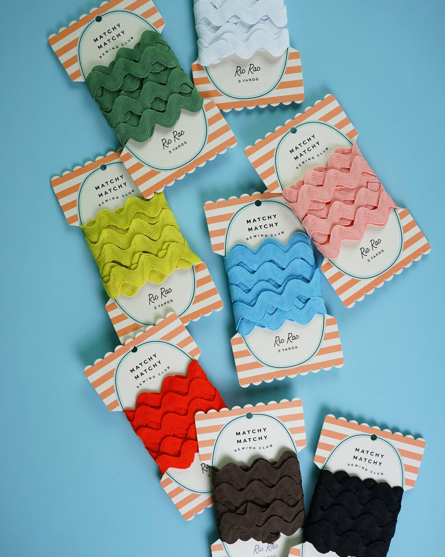 Notions: Matchy Matchy Sewing Club Chalk Big Ric Rac 1"inch Wave: 3 yards
