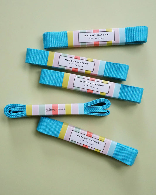 Sewing Notion: Matchy Matchy Sewing Club Turquoise Webbing 1.25" : 3 yards-1 pack