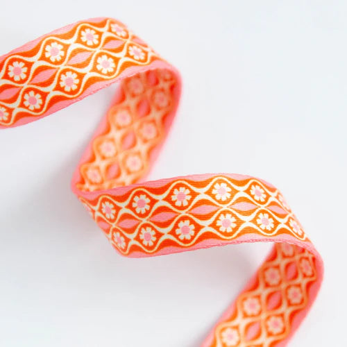 Webbing: Stitch Supply Co " Endpaper" in Balmy by Melody Miller 1 inch  - by the yard