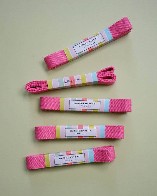 webbing for bags cotton poly pink
