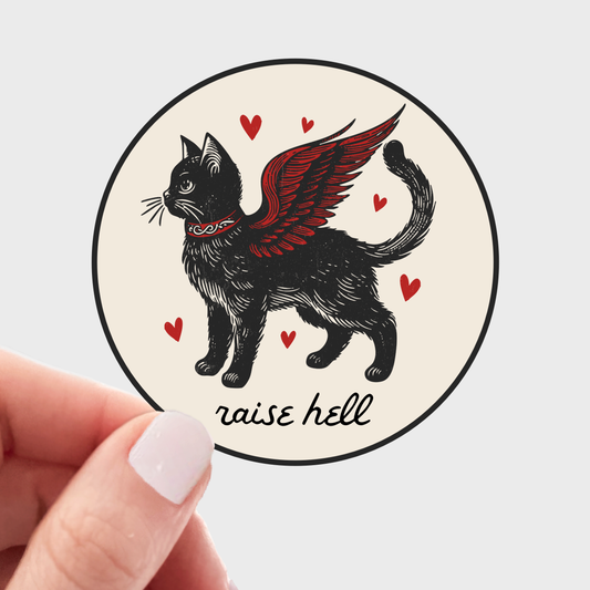 Stickers and Statoinary: Raise Hell Cat Sticker